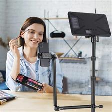 PICTRON LS11 Camera Mount Desk Stand with Auxiliary Holding Arm, Flexible Overhead Camera Mount, Webcam Table C-Clamp Multi Mount for Photography Videography Live Stream