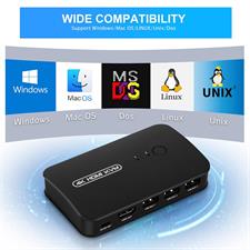 DGODRT HDMI USB KVM Switch 2 Port Selector Box for 2 Computers Share Keyboard Mouse Printer and 1 HD 4K Monitor, 2 KVM Cables 