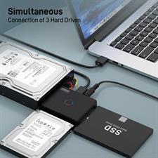 FIDECO SATA/IDE to USB 3.0 Adapter, Hard Drive Adapter Cable Converter for Universal 2.5/3.5 Inch IDE HDD, 2.5 Inch SSD, 5.25-Inch DVD-ROM/CD-ROM/CD-RW/DVD-RW/DVD+R