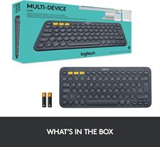 Logitech K380 Pebble Multi-Device Bluetooth Keyboard – Windows, Mac, Chrome OS, Android, iPad, iPhone, Apple TV Compatible – with Flow Cross-Computer Control and Easy-Switch up to 3 Devices –Dark Grey