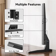BONTEC Universal Table Top TV Stand Pedestal for 22-65 inch LCD/LED/OLED/Plasma TVs, Replacement TV Stand Legs for Screen Monitor Riser, Securely Holds 50KG & Max.VESA 800x400mm