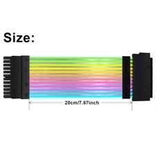 Pccooler Power Supply Sleeved Cable, Customization 24 Pin Atx Rgb Cable Extension Kit 16Awg, 5V 3Pin Synchronized Psu Cable For Rgb Software From All Major Motherboard Cable Management