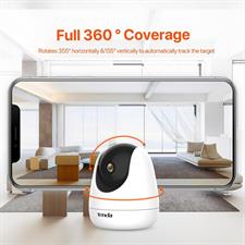Tenda CP3 Security Pan/Tilt Smart Camera, 360° All-Round Vision, 1080P HD, Motion Detection, Two-Way Audio, Night Vision, Voice Customization, Micro SD Card and Cloud Storage (Wireless)