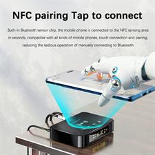 Mokeum Bluetooth 5.0 Audio Adapter, M6 NFC Bluetooth Transmitter Receiver FM Transmitter 3 in 1, 3.5mm AUX/RCA Wireless Audio Receiver for TV, PC, Speaker, Smart Phones Plug and Play
