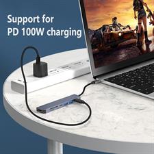USB C Hub 7-in-1, Type-C Hub to HDTV 4K@30Hz, USB 3.0/2.0 Port and USB-C Port, PD100W Charging Port, SD/TF Card Reader, Compatible with USB C Laptop and Other Type-C Devices
