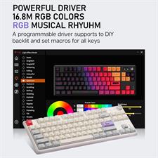EPOMAKER CIDOO ABM084 TKL Hot Swap RGB 2.4Ghz/Bluetooth 5.0/Wired Mechanical Knob Keyboard NKRO with Poron Foam, 3000mAh Battery, Dye Subbed PBT Keycaps for E-Sport Win/Mac/Linux(Flamingo Switch)