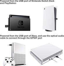 Bluetooth Adapter, Bluetooth 5.0 Audio Transmitter, Wireless Audio Adapter with USB and Optical for Switch Base, PS4, Xbox, TV, PC, 2 Devices Simultaneously, Plug and Play