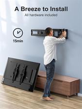 PERLESMITH PSMFK10 TV Wall Bracket for 26-60 inch TVs, Swivel Tilt TV Bracket up to 40kg, TV Wall Mount with Tool-free Tilt Adjustment, TV Mount with Spirit Level, Max VESA 400x400mm 