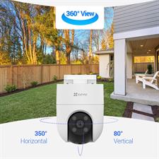 EZVIZ 2K+  H8C 4MP Outdoor Camera Wired, 360° PTZ WiFi Camera for Home Security, Outside Surveillance with AI Detection Auto-Tracking, Color Night Vision, Two-Way Talk, Waterproof, Alexa, 512GB Support