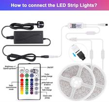 VOYOMO LED Strip Lights with Remote 10m Bluetooth Colour Changing LED Strip Lights, Music Sync, APP Control, RGB 5050 LED Lights Strip for Bedroom Home Kitchen Indoor Decorations (2X5m)