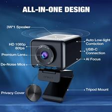 EMEET Jupitar HD 1080 Streaming Webcam with 4 De-Noise Mics