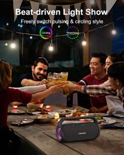 Tronsmart Bang Mini Portable Bluetooth Speaker with 50W Wireless Stereo Sound, IPX6 Waterproof Loud Speaker for Home/Outdoor/Party, Bluetooth 5.3, Beat-Driven Light Show, Support NFC, Micro SD, AUX