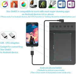  XP-PEN G640S Graphics Pen Tablet with Battery-Free Stylus 8192 Pressure 6x4 Inch Digital Tablet with 6 Customized Hot Keys for Chrome, Mac, Windows PC and Android