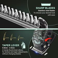 VGR VL-665 Limited Edition Professional Hair Clipper for Salon & Home Use | LED Display, 2000mAh Battery, 6 Guide Combs with Type-C USB Charging & 180 Min Runtime - Black/Green