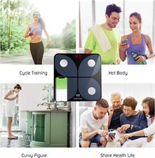 Digital Body Fat Scales Wireless Scales Personal High Precision Sensors with App for 13 Body Data Analyses Body Fat, BMI, Weight, Muscle Mass, Water, Protein, BMR, 180 kg