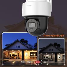 Hikvision IP Camera DS-2DE2C400MWG-E 2.8mm Lens 4MP IR&White Light Mini PT Network Camera Smart Hybrid Light PoE Security Built-in Microphone & Speaker