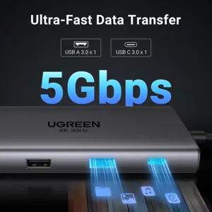 UGREEN Revodok Pro 210 Docking Station 10 in 1 USB C Dock Dual HDMI 4K@60Hz Single 8K@30Hz 100W PD 5Gbps USB C and USB A Data Ports Gigabit Ethernet, SD/TF Card Reader USB Hub Compatible for HP, Dell