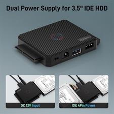 FIDECO SATA/IDE to USB 3.0 Adapter, Hard Drive Adapter Cable Converter for Universal 2.5/3.5 Inch IDE HDD, 2.5 Inch SSD, 5.25-Inch DVD-ROM/CD-ROM/CD-RW/DVD-RW/DVD+R