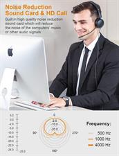 New bee Wireless Headset Bluetooth Headset with Noise Cancelling Microphone 20hrs Talk time & Mute Button for Work/PC/Office/Zoom/Skype (Include USB Dongle) (H360-black)