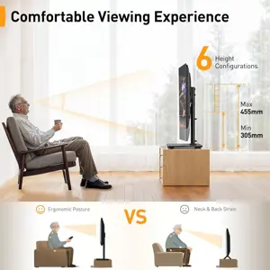 Perlegear PGTVS04 Universal TV Stand for 32-60 Inch LCD/LED TVs, Table Top Swivel Tv Stands Holds 40 KG, Max VESA 400x400mm, with Tempered Glass Base & Wire Management