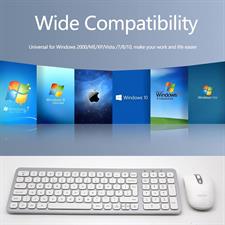 EONO Wireless Keyboard and Mouse Set Ultra Slim Cordless Mouse and Keyboard Combo, Quiet Keys, Adjustable DPI, Ergonomic QWERTY UK Layout Keyboard and Mouse for Windows Computer Laptop