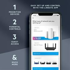 Linksys Mesh MR7350 AX1800 Wifi 6 Router, Dual-Band, 1,700 Sq. ft Coverage, 25+ Devices, Speeds up to 1.8Gbps 