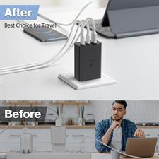 Samsung 65W 3-Port Super Fast Charging Wall Charger, GaN Adapter for Samsung Galaxy S24 Ultra/S24/S24+/S23 Ultra/S23/S23+/S22/S22 Ultra/S22+/S21 Ultra/S20 Ultra/Note 20/Z Fold 3/ laptops (White)