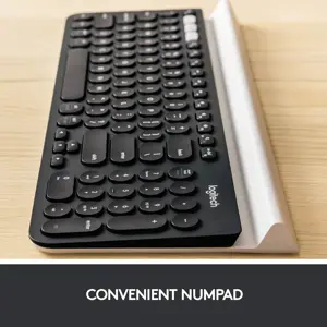 Logitech K780 Multi-Device Wireless Keyboard for Computer, Phone and Tablet – FLOW Cross-Computer Control Compatible - Speckles, White (Used)