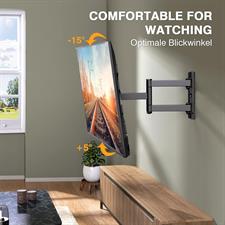 Perlegear PGMFK6 TV Wall Mount for 26-60 Inch LED LCD OLED Screens, Tilting and Swivelling TV Wall Mount with Max VESA 400 x 400 mm Capacity 45 kg