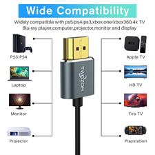 TWOZOH Ultra-Thin HDMI to HDMI Cable 15FT, Hyper Slim HDMI 2.0 Cable, Extreme Flexible HDMI Cord Support 3D/4K@60Hz, 2160P, 1080P