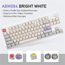 EPOMAKER CIDOO ABM084 TKL Hot Swap RGB 2.4Ghz/Bluetooth 5.0/Wired Mechanical Knob Keyboard NKRO with Poron Foam, 3000mAh Battery, Dye Subbed PBT Keycaps for E-Sport Win/Mac/Linux(Flamingo Switch)