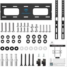 PERLESMITH PSMT2 TV Wall Bracket Tilt, TV Mount for Most 26-65 inch Flat and Curved TVs up to 60KG, Max VESA 400X400mm, 