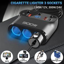 Cigarette Lighter Splitter 300W: OUFFUN Dual 18W QC3.0 and 30W PD USB-C Multi Way Cigarette Lighter Adapter DC Outlet Car 12V Splitter with LED Voltmeter Switches for iPhone Samsung Phone GPS Dash Cam