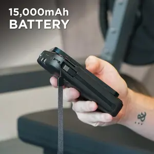 Limitless Innovations Ultimate Pro 15,000mAh Portable Power Bank PD 20W with Built-in Cables, Wireless Charging, Flashlight, Wall Plug, & Digital Display, for iPhone, Samsung, & More (Black Metallic)