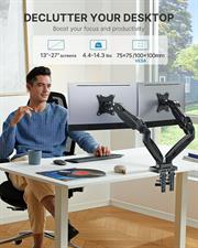 HUANUO Dual Monitor Stand, Adjustable Spring Monitor Desk Mount for 13-27 inch