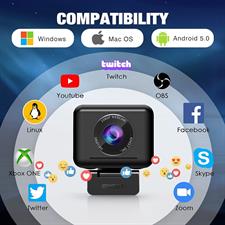EMEET Jupitar HD 1080 Streaming Webcam with 4 De-Noise Mics