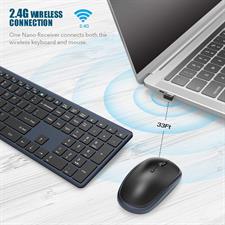 Ultra Slim Wireless Multimedia Keyboard KG9013 and Mouse G3180E  Silent, 2.4GHz for Computer, Desktop, PC, Notebook, Laptop (BLACK)