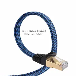 DanYee Cat 8 Ethernet Cable, Nylon Braided 50ft CAT8 High Speed Professional Gold Plated Plug STP Wires CAT 8 RJ45 Ethernet Cable 0.5M, 1M, 5M, 7M, 8M, 15M, 20M (Multi Color)