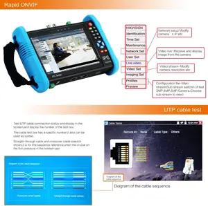 7" IPS Touch Screen 4K H.265 IP Camera Tester - IPC-9800 Plus, CCTV, CVBS, Analog Tester, Built-in WiFi, POE, HDMI, RJ45 TDR, Dual Window, 8GB TF Card, Firmware