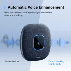 Anker PowerConf S3 Bluetooth Speakerphone, Enhanced Voice Pickup, 6 Mics, 24H CallTime, Bluetooth 5, App Control, USB C, Conference Speaker Compatible with Leading Platforms, Ideal for Home Office