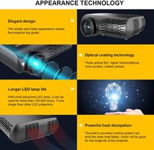 WiMiUS P20 Native 1080P Projector Support 4K, ±50° Correction, 50% Zoom, 10W Speaker Compatible with PC PS4 USB TV Stick Smartphones Indoor Outdoor Projector 