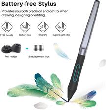 HUION Inspiroy H1060P Graphics Drawing Tablet with 8192 Pressure Sensitivity Battery-Free Stylus and 12 Customized Hot Keys, 10 x 6.25 inches Digital Art Tablet for Mac, Windows PC and Android
