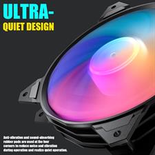 upHere 120mm Silent RGB Case Fan Adjustable Colorful Computer Cooling Fans,5-Pack