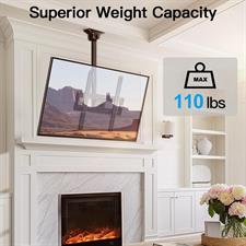 PERLESMITH PSCM2 Ceiling TV Mount for 26-65 inch Flat Screen Displays, Hanging Adjustable Ceiling TV Bracket Fits Most LCD LED OLED 4K TVs, Pole Ceiling Mount Holds up to 110lbs, Max VESA 400x400mm