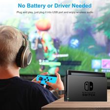 Bluetooth Adapter, Bluetooth 5.0 Audio Transmitter, Wireless Audio Adapter with USB and Optical for Switch Base, PS4, Xbox, TV, PC, 2 Devices Simultaneously, Plug and Play