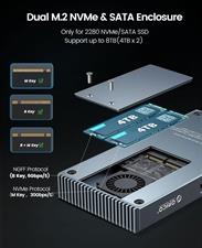 ORICO Thunderbolt 3 Dock 9-in-1 Dual M.2 NVMe/NGFF Enclosure, ORICO USB C Docking Station 40Gbps, 8K@60Hz Display or 4K@60Hz Dual Display, 60W Charging Power for Laptop, 15W for Smartphone