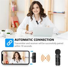 BOYA BY-V1 Wireless Lavalier Microphone for iPhone Plug Play External Lightning Mic Clip on Lapel Mic for Video Recording YouTube Live Streaming