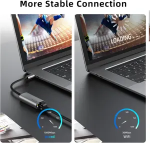 WALNEW USBC to RJ45 Lan Adapter, Gigabit Cat Network Cable Converter to Type C Thunderbolt 3 for Mac,MacBook Pro/Air,iPad 10th,Dell XPS,Chromebook,Surface,Samsung Galaxy Tab