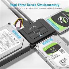 Unitek USB 3.0 to IDE and SATA Converter External Hard Drive Adapter Kit for Universal 2.5/3.5 HDD/SSD Hard Drive Disk, One Touch Backup Function, Included 12V/2A Power Adapter