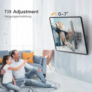 Perlegear PGPIMTK1 26-60 inch TVs up to 52kg, Sturdy Tilt TV Bracket with VESA 75x75-400x400mm, 55 Inch Slim Wall Mount with Safe Pull Strings